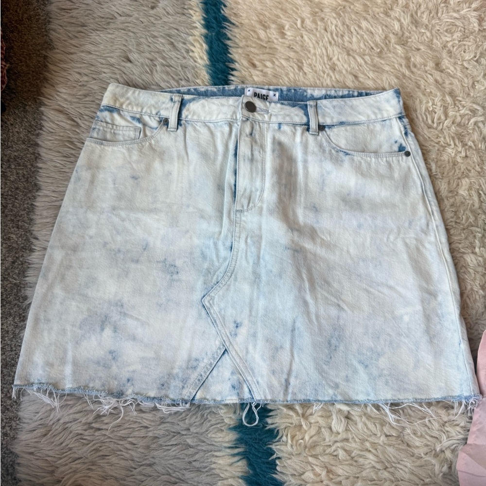 PAIGE Acid Wash Mini Skirt